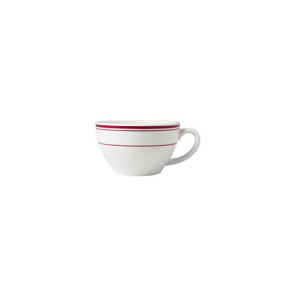 HAG.WBI0126 Maxwell & Williams Bistro Red Rim Cappucino Cup 250ml Globe Importers Adelaide Hospitality Supplies