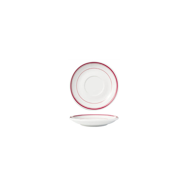 HAG.WBI0128 Maxwell & Williams Bistro Red Rim Saucer 155mm Globe Importers Adelaide Hospitality Supplies