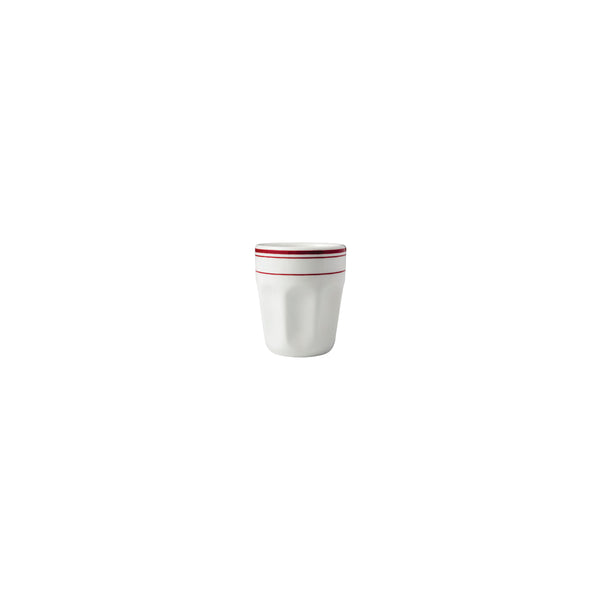 HAG.WBI0131 Maxwell & Williams Bistro Red Rim Espresso Cup No Handle 100ml Globe Importers Adelaide Hospitality Supplies