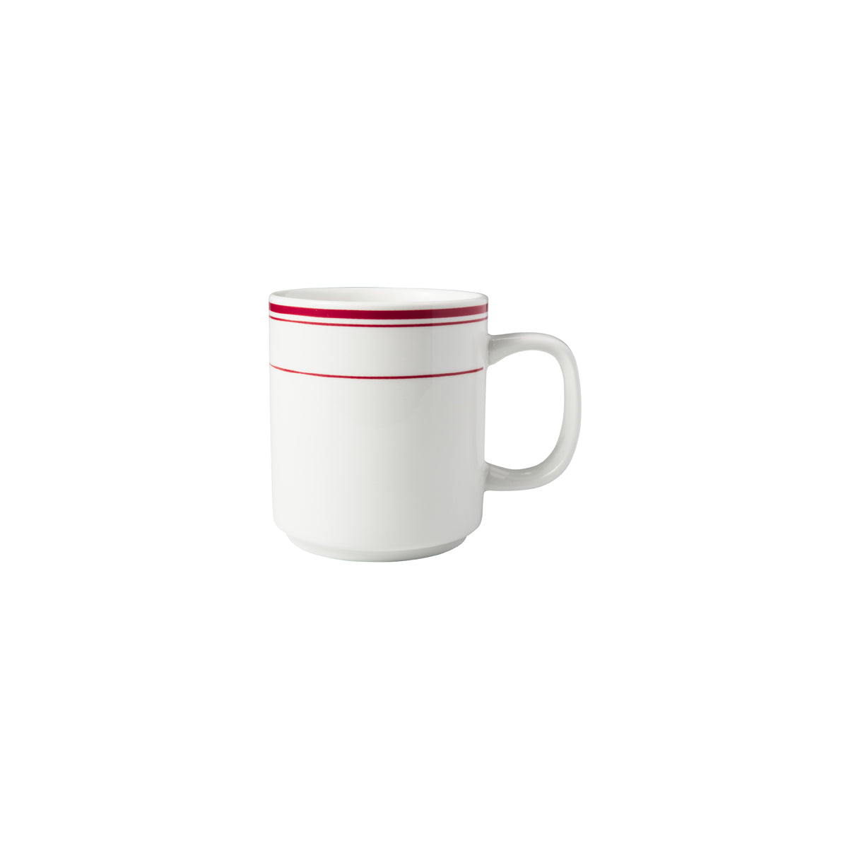 HAG.WBI0133 Maxwell & Williams Bistro Red Rim Straight Mug 300ml Globe Importers Adelaide Hospitality Supplies