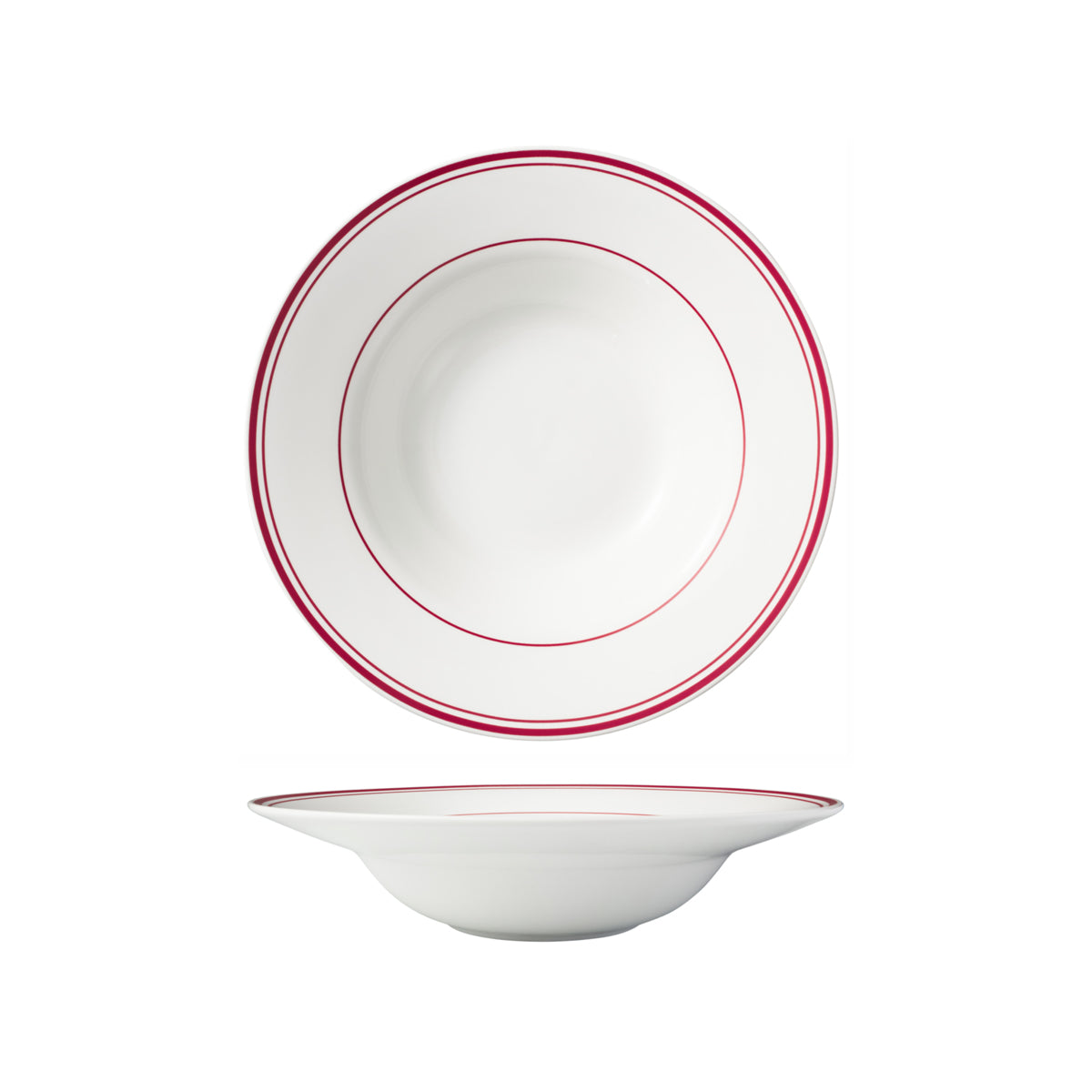 HAG.WBI0135 Maxwell & Williams Bistro Red Rim Deep Rim Soup Bowl 250x61mm Globe Importers Adelaide Hospitality Supplies