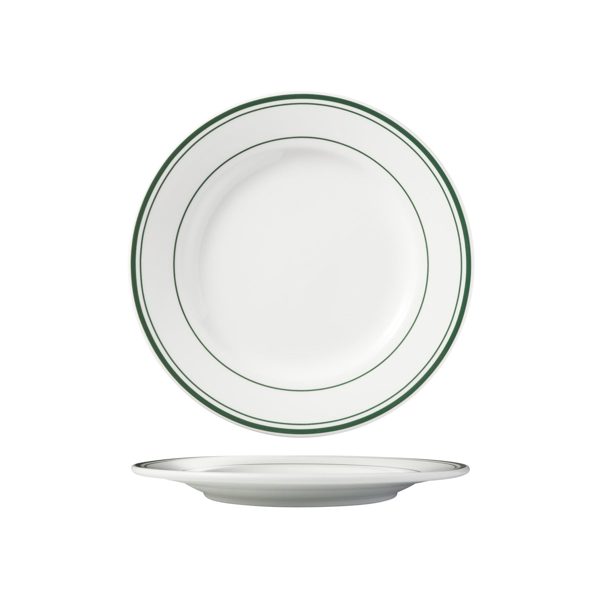 HAG.WBI0141 Maxwell & Williams Bistro Green Rim Round Wide Rim Plate 260mm Globe Importers Adelaide Hospitality Supplies