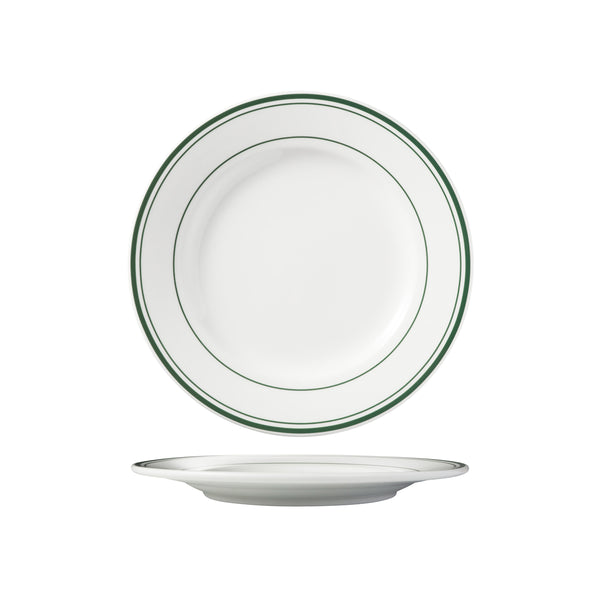 HAG.WBI0141 Maxwell & Williams Bistro Green Rim Round Wide Rim Plate 260mm Globe Importers Adelaide Hospitality Supplies