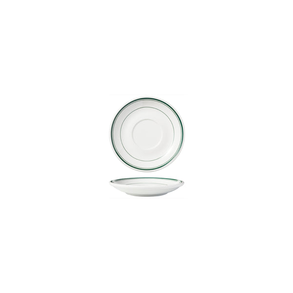 HAG.WBI0159 Maxwell & Williams Bistro Green Rim Saucer 150mm Globe Importers Adelaide Hospitality Supplies