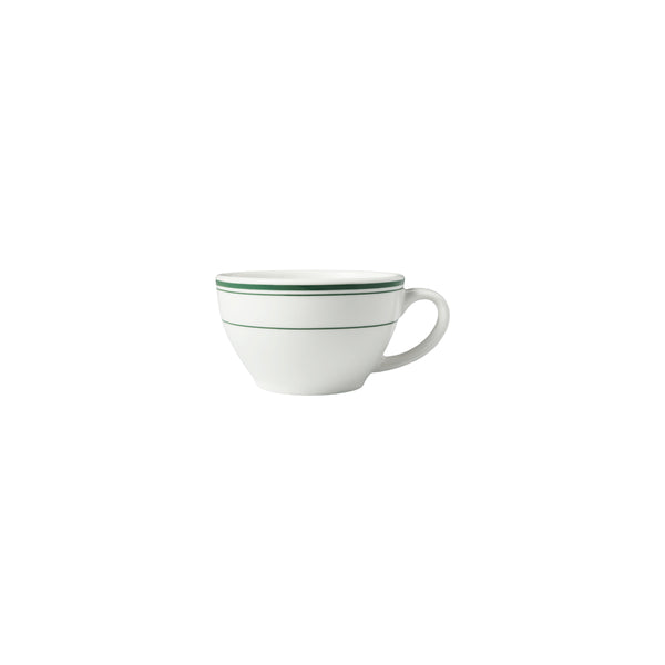 HAG.WBI0160 Maxwell & Williams Bistro Green Rim Cappucino Cup 250ml Globe Importers Adelaide Hospitality Supplies