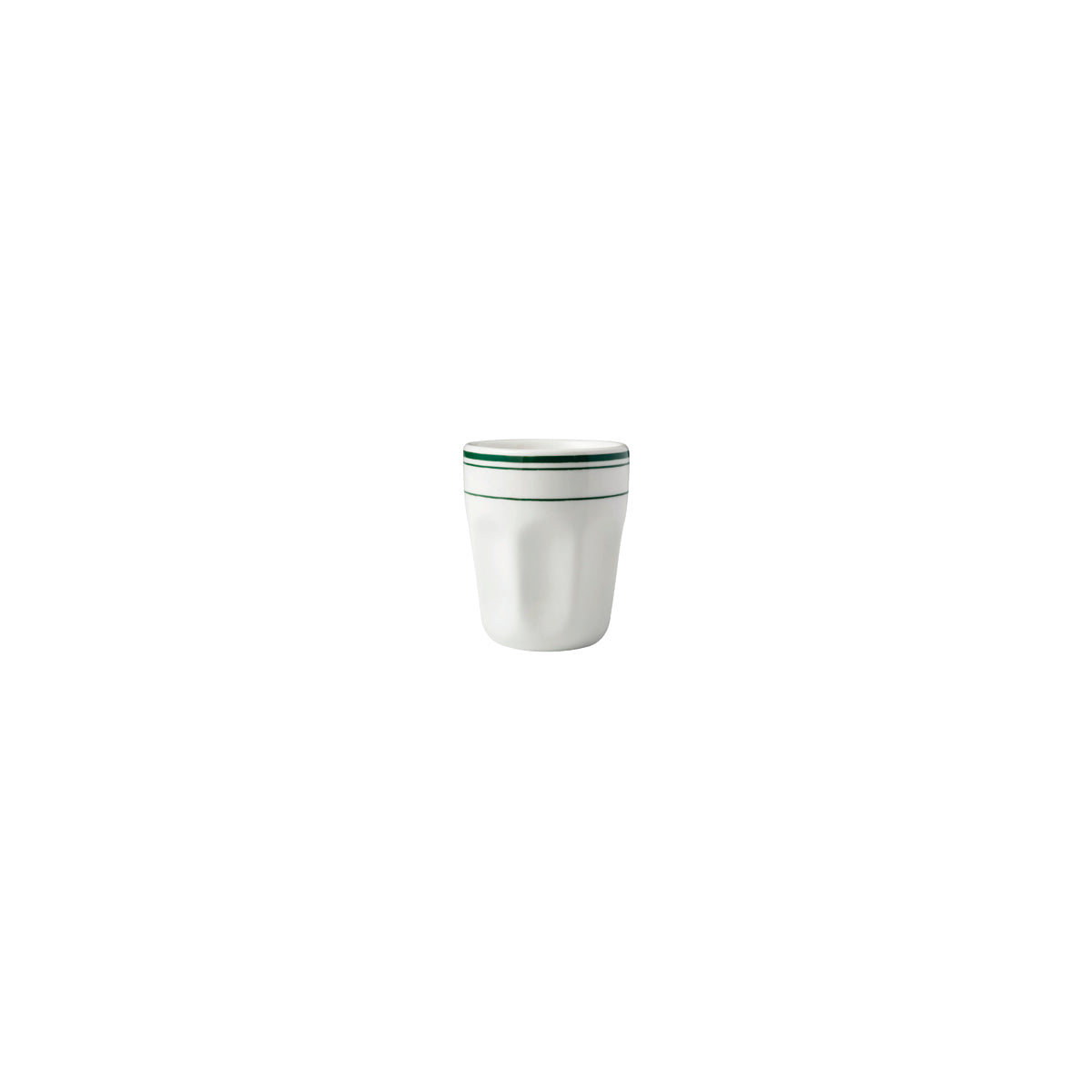 HAG.WBI0165 Maxwell & Williams Bistro Green Rim Espresso Cup No Handle 100ml Globe Importers Adelaide Hospitality Supplies