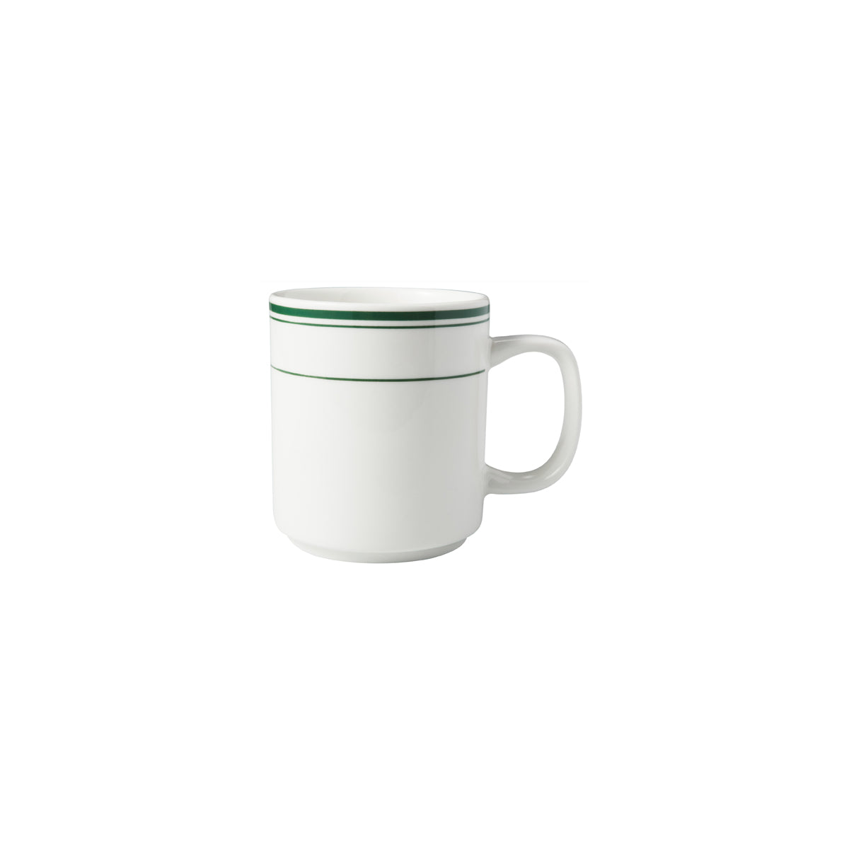 HAG.WBI0167 Maxwell & Williams Bistro Green Rim Straight Mug 300ml Globe Importers Adelaide Hospitality Supplies