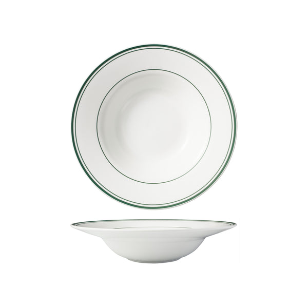 HAG.WBI0169 Maxwell & Williams Bistro Green Rim Deep Rim Soup Bowl 250x61mm Globe Importers Adelaide Hospitality Supplies