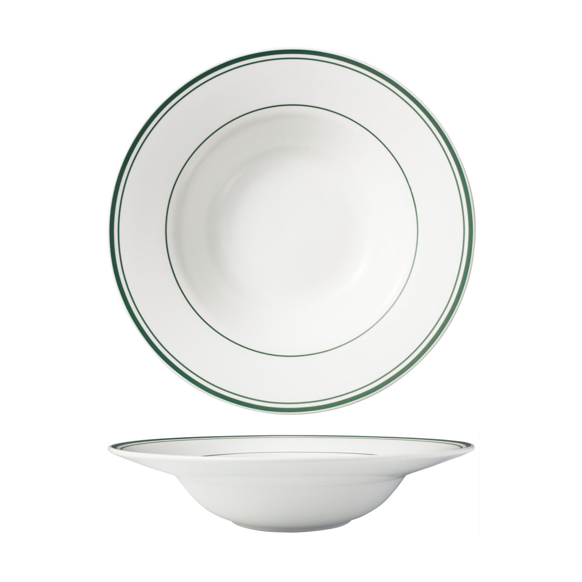 HAG.WBI0170 Maxwell & Williams Bistro Green Rim Deep Rim Soup Bowl 300x69mm Globe Importers Adelaide Hospitality Supplies