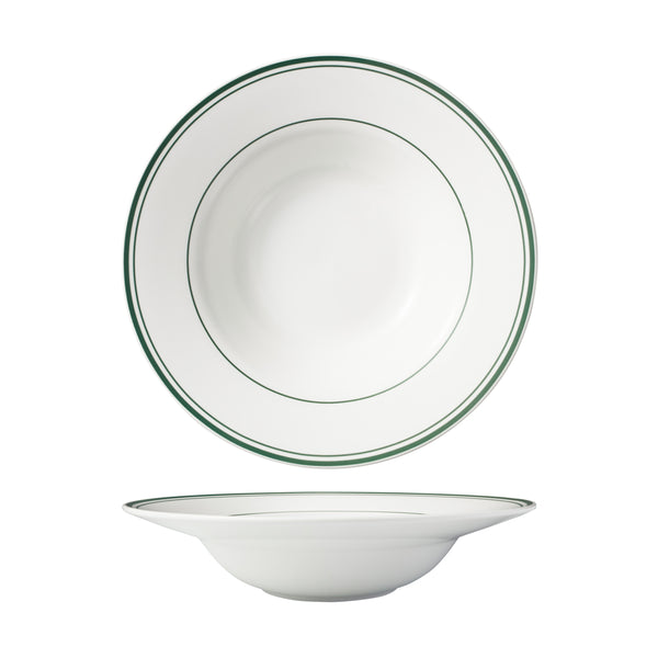 HAG.WBI0170 Maxwell & Williams Bistro Green Rim Deep Rim Soup Bowl 300x69mm Globe Importers Adelaide Hospitality Supplies