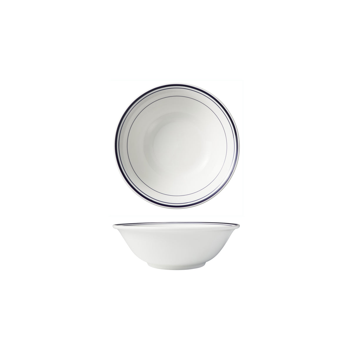 HAG.WBI0176 Maxwell & Williams Bistro Blue Rim Cereal / Salad Bowl 150x53mm Globe Importers Adelaide Hospitality Supplies