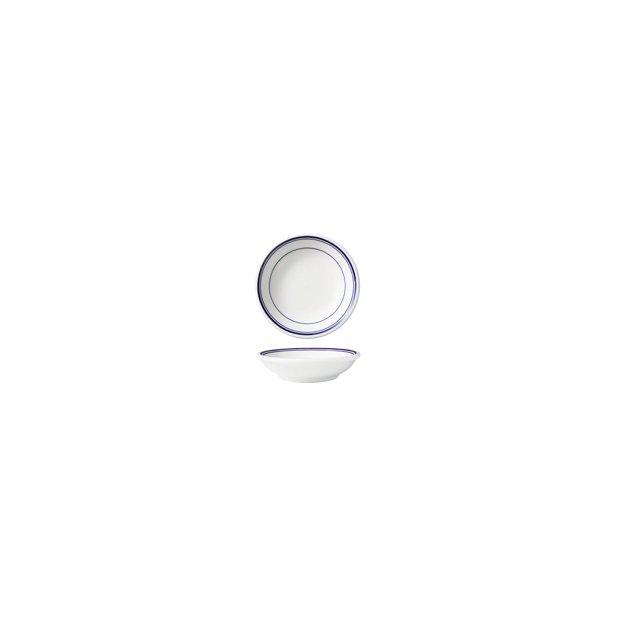 HAG.WBI0186 Maxwell & Williams Bistro Blue Rim Sauce Dish 95mm Globe Importers Adelaide Hospitality Supplies