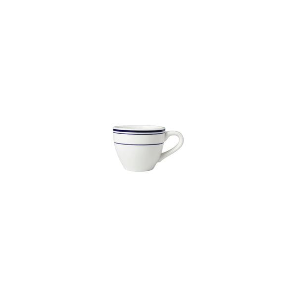 HAG.WBI0190 Maxwell & Williams Bistro Blue Rim Espresso Cup 80ml Globe Importers Adelaide Hospitality Supplies