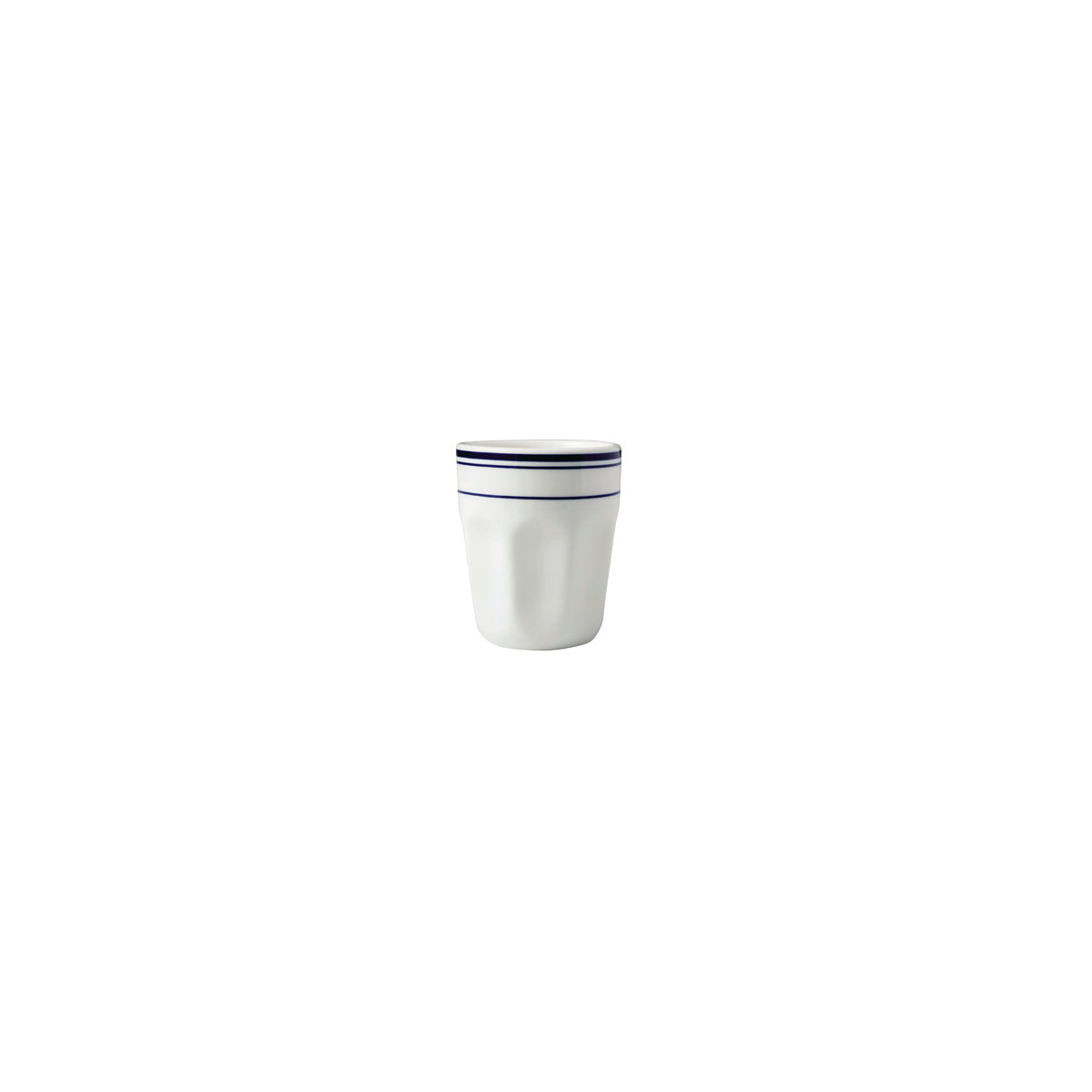 HAG.WBI0199 Maxwell & Williams Bistro Blue Rim Espresso Cup No Handle 100ml Globe Importers Adelaide Hospitality Supplies