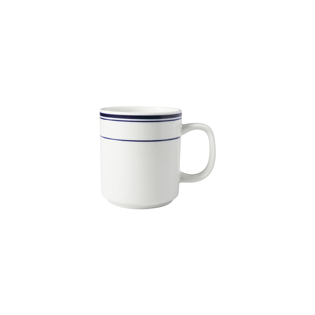 HAG.WBI0201 Maxwell & Williams Bistro Blue Rim Straight Mug 300ml Globe Importers Adelaide Hospitality Supplies