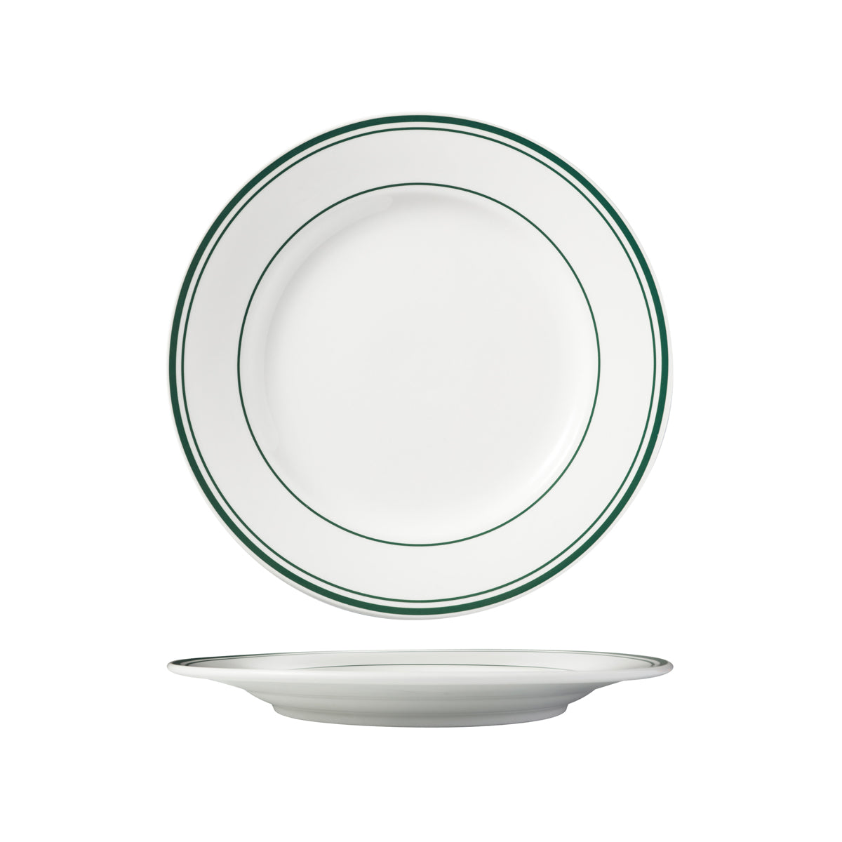 HAG.WBI0206 Maxwell & Williams Bistro Green Rim Round Wide Rim Plate 280mm Globe Importers Adelaide Hospitality Supplies