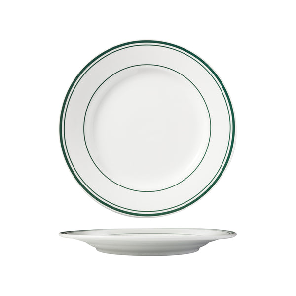 HAG.WBI0206 Maxwell & Williams Bistro Green Rim Round Wide Rim Plate 280mm Globe Importers Adelaide Hospitality Supplies