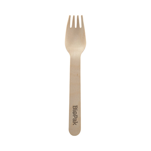 BP.HY-16F-COATED BioPak Coated FSC™ Wooden Fork 160mm Globe Importers Adelaide Hospitality Supplies