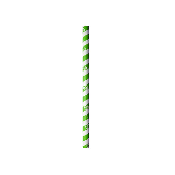 BP.JP-PBS-10x197-GS BioPak Jumbo BioStraw Paper Green Stripe 10x197mm Globe Importers Adelaide Hospitality Supplies