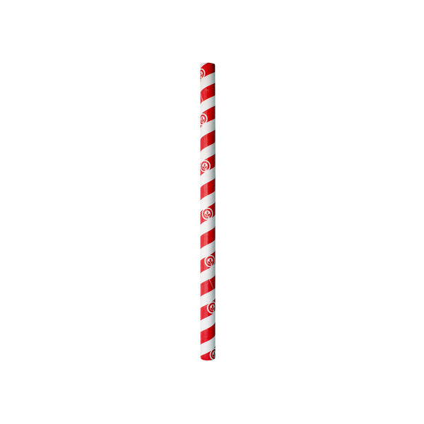 BP.JP-PBS-10x197-RS BioPak Jumbo BioStraw Paper Red Stripe 10x197mm Globe Importers Adelaide Hospitality Supplies
