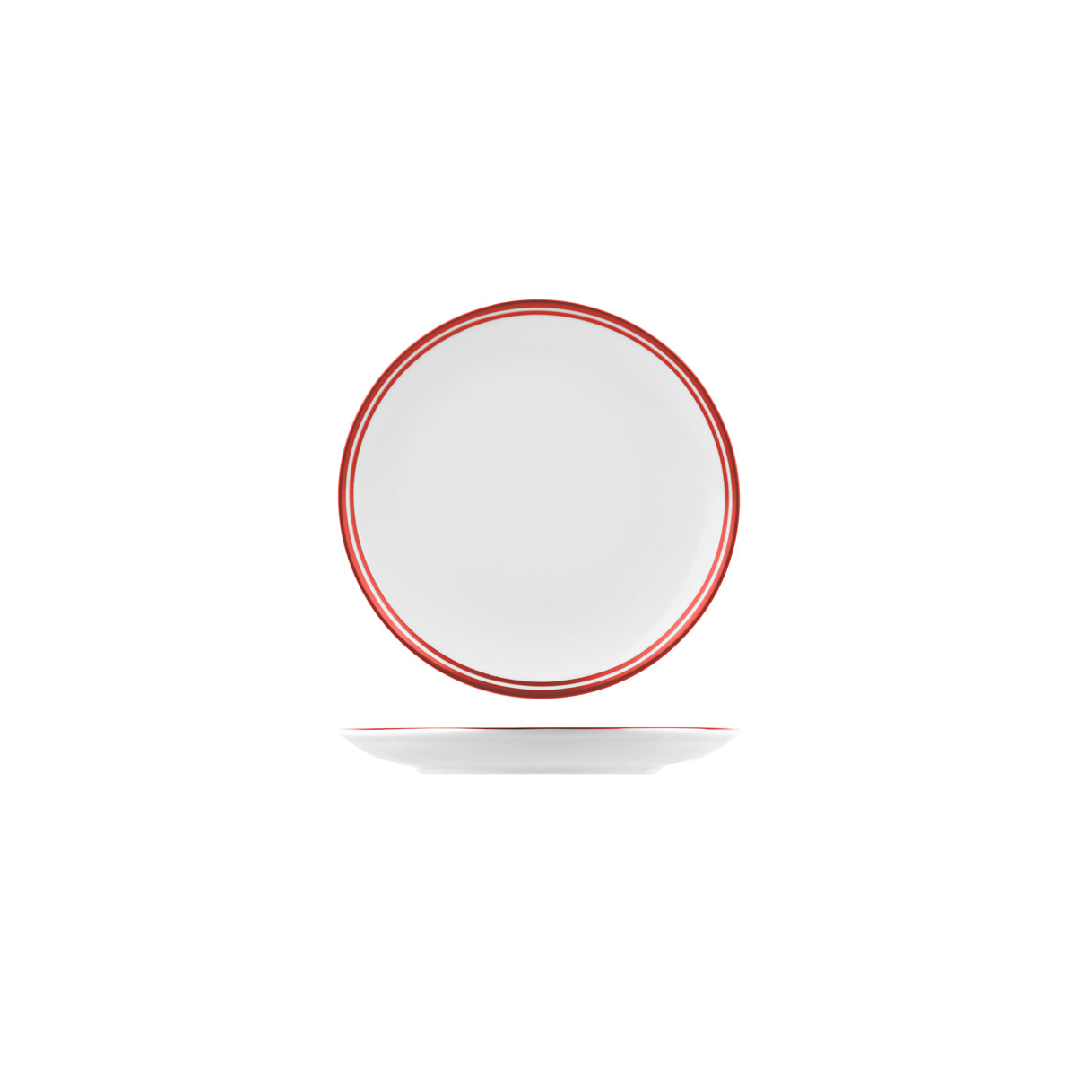 72.NPR18.R RAK Porcelain Nano Cru Red Round Coupe Plate 180mm Globe Importers Adelaide Hospitality Supplies