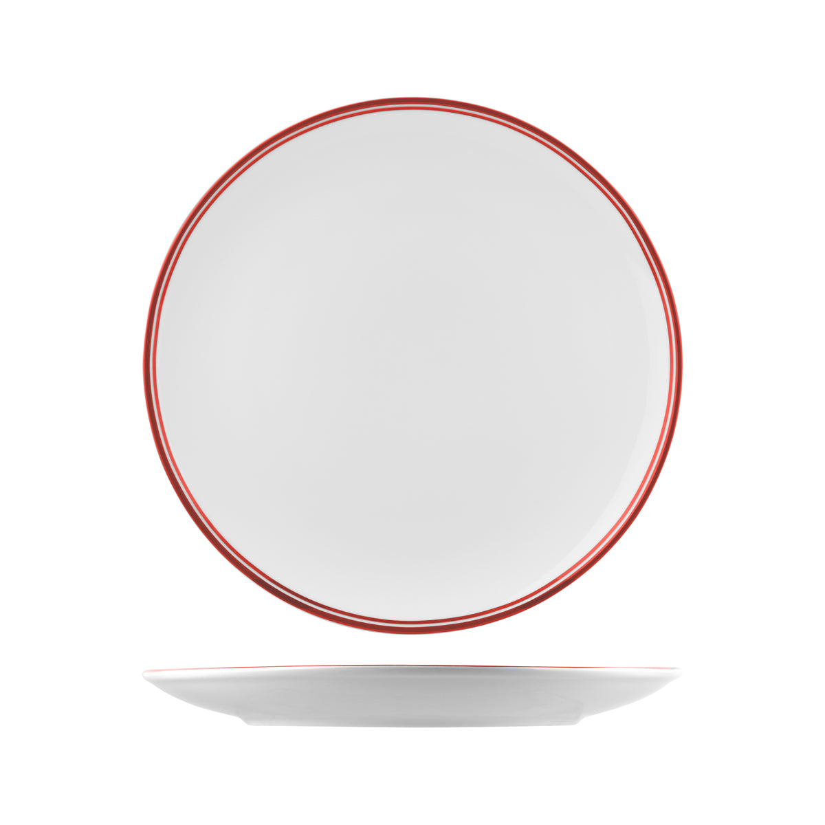 72.NPR31.R RAK Porcelain Nano Cru Red Round Coupe Plate 310mm Globe Importers Adelaide Hospitality Supplies