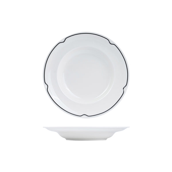 72.RCDP24-BK RAK Charlotte Black Round Bowl Wide Rim 240mm Globe Importers Adelaide Hospitality Supplies