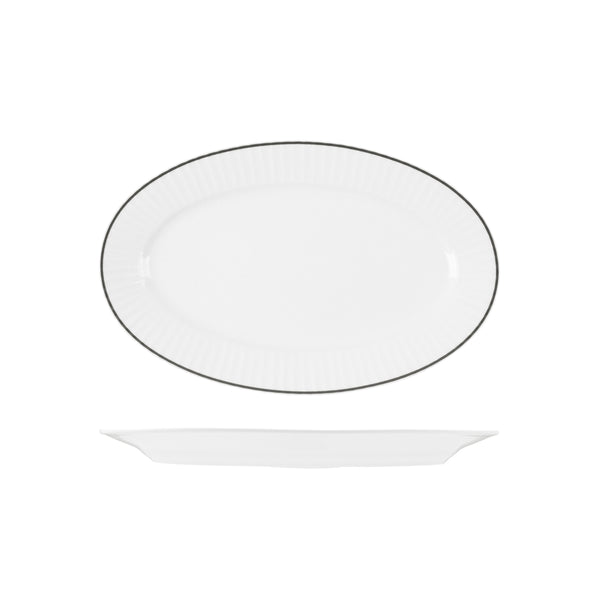 72.RHOP32-BK RAK Harriette Oval Platter Wide Rim 320x200mm Globe Importers Adelaide Hospitality Supplies