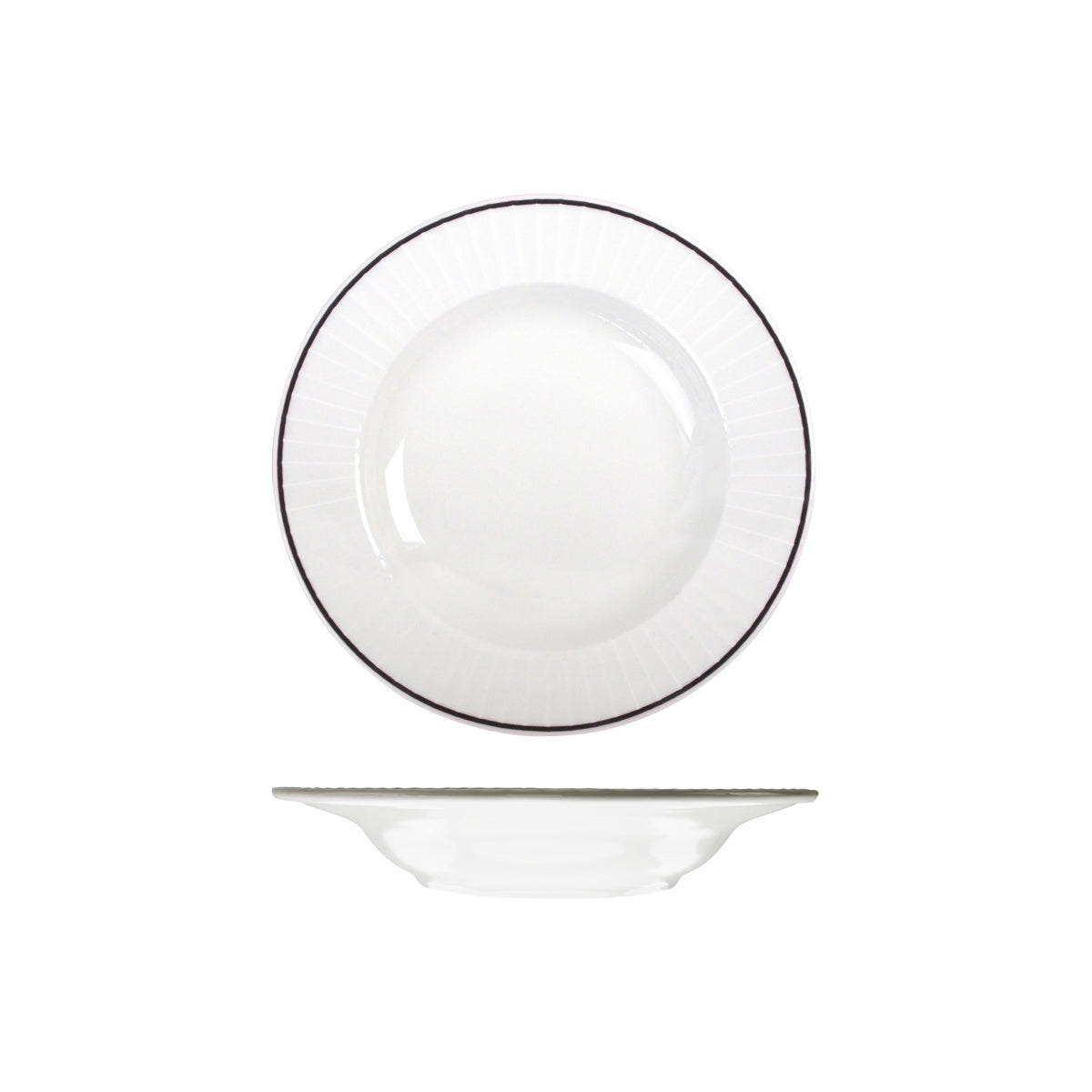 72.RHRDP23-BK RAK Harriette Round Bowl Wide Rim 230mm / 475ml Globe Importers Adelaide Hospitality Supplies