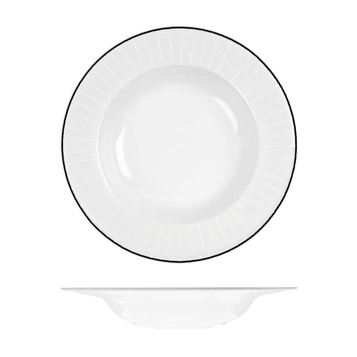 72.RHRDP30-BK RAK Harriette Round Bowl Wide Rim 300mm / 1280ml Globe Importers Adelaide Hospitality Supplies