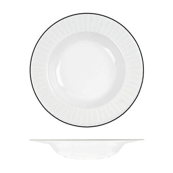 72.RHRDP30-BK RAK Harriette Round Bowl Wide Rim 300mm / 1280ml Globe Importers Adelaide Hospitality Supplies