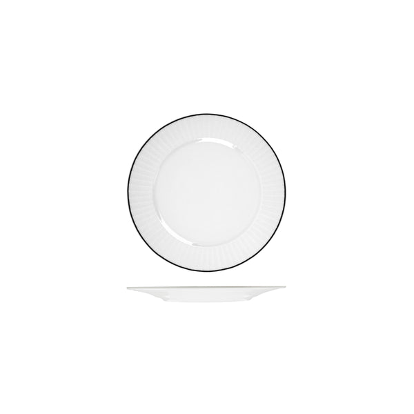 72.RHRP17-BK RAK Harriette Round Plate Wide Rim 170mm Globe Importers Adelaide Hospitality Supplies