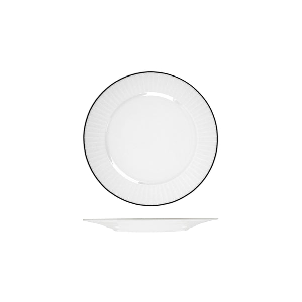 72.RHRP21-BK RAK Harriette Round Plate Wide Rim 210mm Globe Importers Adelaide Hospitality Supplies