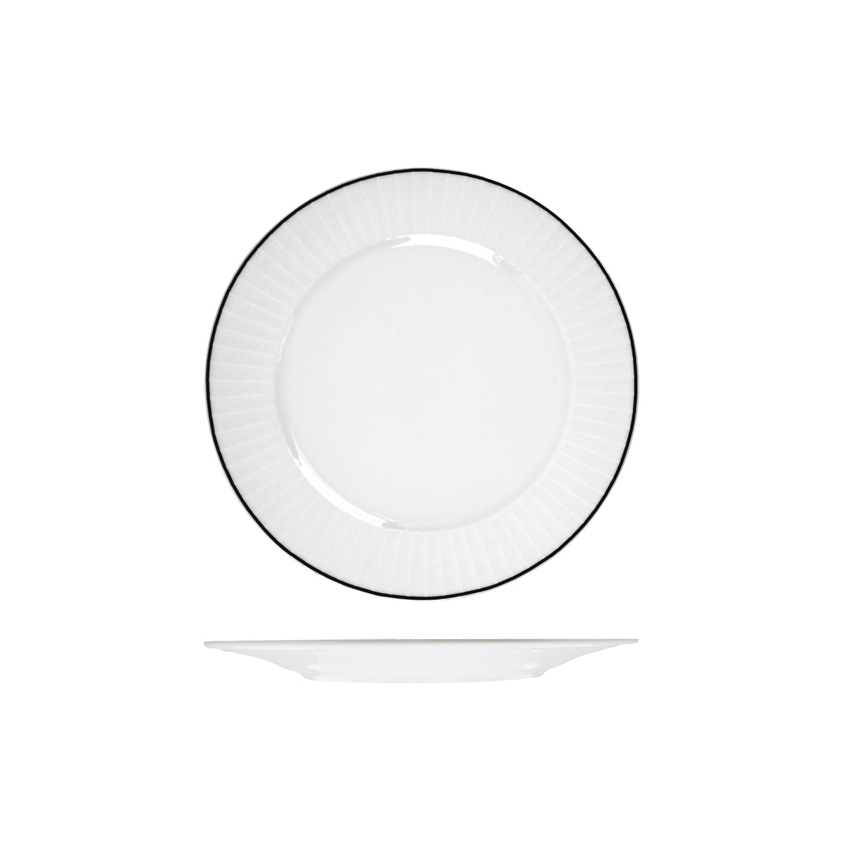 72.RHRP24-BK RAK Harriette Round Plate Wide Rim 240mm Globe Importers Adelaide Hospitality Supplies