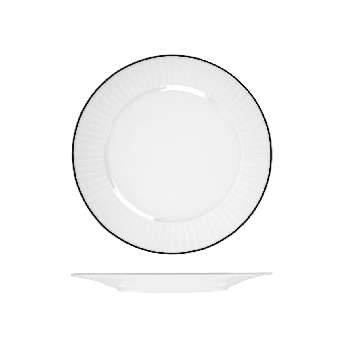 72.RHRP27-BK RAK Harriette Round Plate Wide Rim 270mm Globe Importers Adelaide Hospitality Supplies