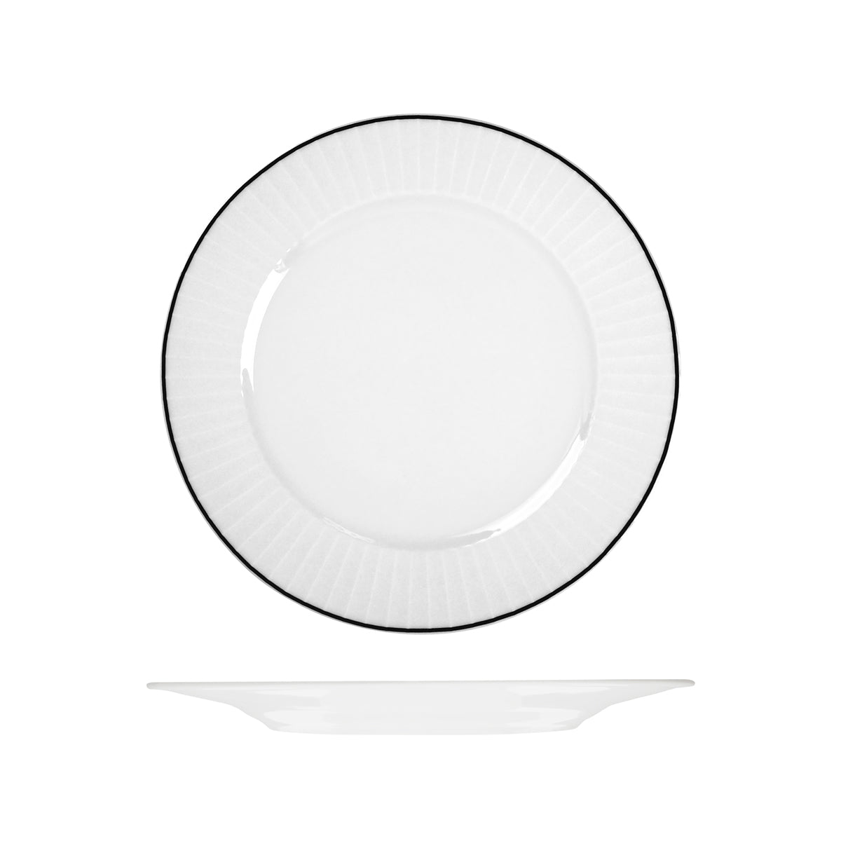 72.RHRP29-BK RAK Harriette Round Plate Wide Rim 290mm Globe Importers Adelaide Hospitality Supplies
