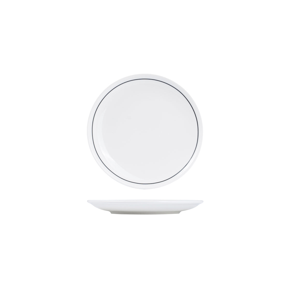 72.RPPR18-BK RAK Princeton Black Round Coupe Plate 180mm Globe Importers Adelaide Hospitality Supplies