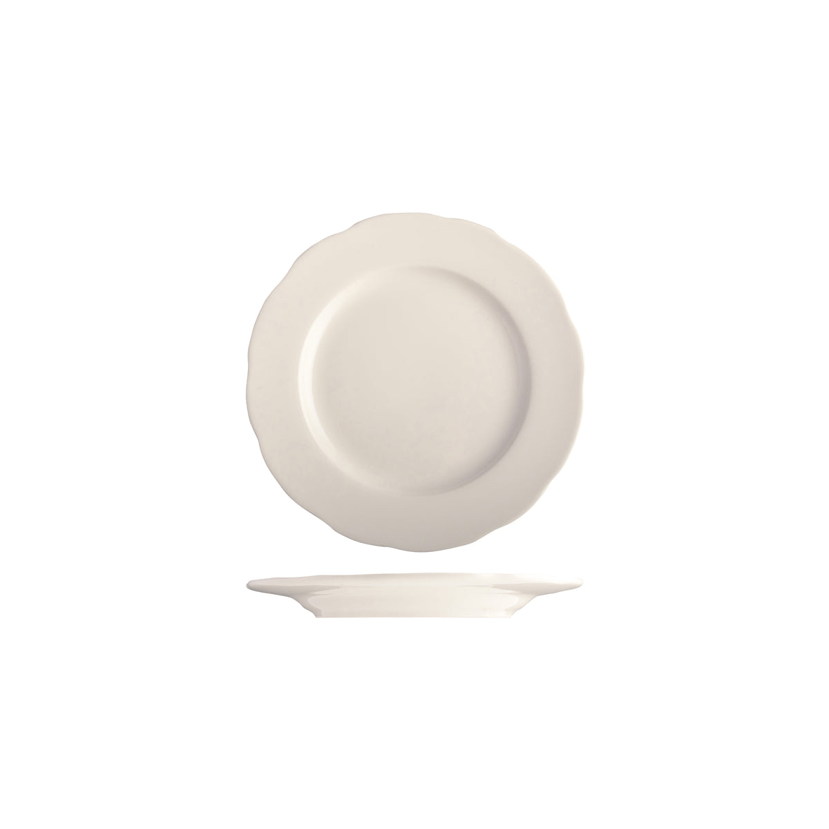 Tuxton Shell Round Scalloped Wide Rim Plate 161mm