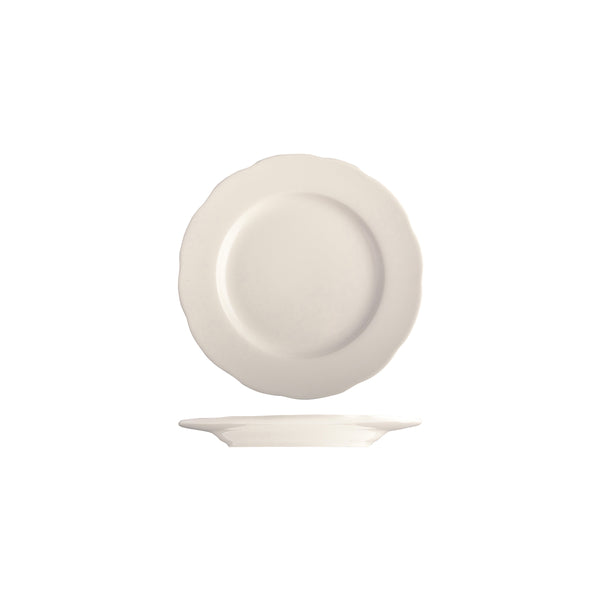 Tuxton Shell Round Scalloped Wide Rim Plate 161mm