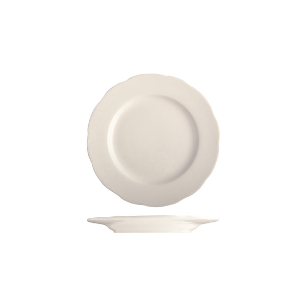 Tuxton Shell Round Scalloped Wide Rim Plate 184mm