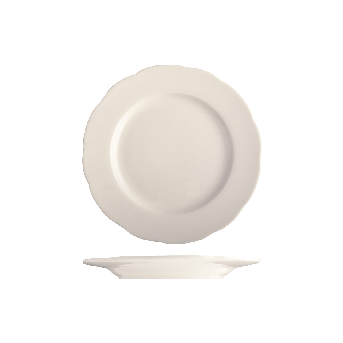 Tuxton Shell Round Scalloped Wide Rim Plate 228mm