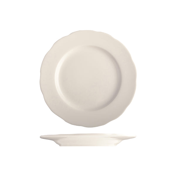Tuxton Shell Round Scalloped Wide Rim Plate 243mm