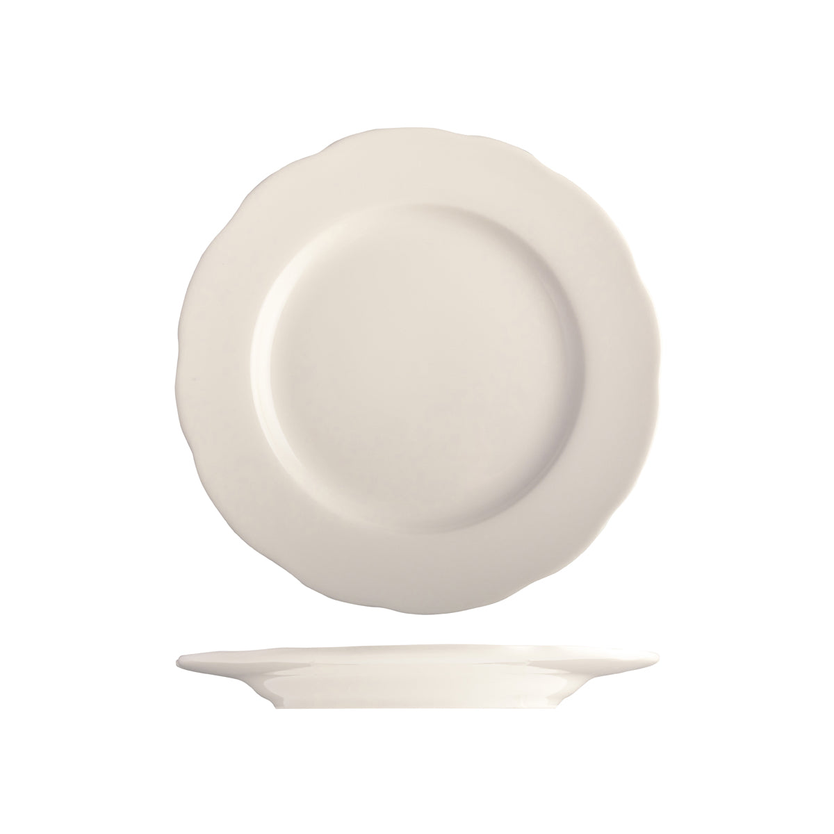 Tuxton Shell Round Scalloped Wide Rim Plate 277mm