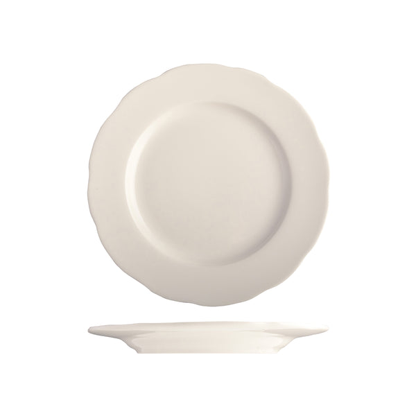 Tuxton Shell Round Scalloped Wide Rim Plate 277mm