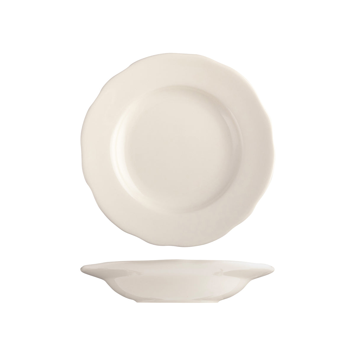 Tuxton Shell Soup Plate / Bowl with Scalloped Wide Rim 225x46mm / 325ml