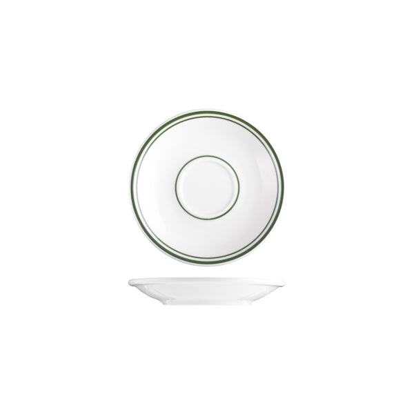 TX110105 Tuxton Green Bay Coupe Saucer 152mm Globe Importers Adelaide Hospitality Supplies