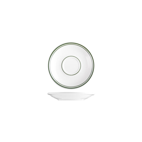 TX110109 Tuxton Green Bay Espresso Saucer 127mm Globe Importers Adelaide Hospitality Supplies