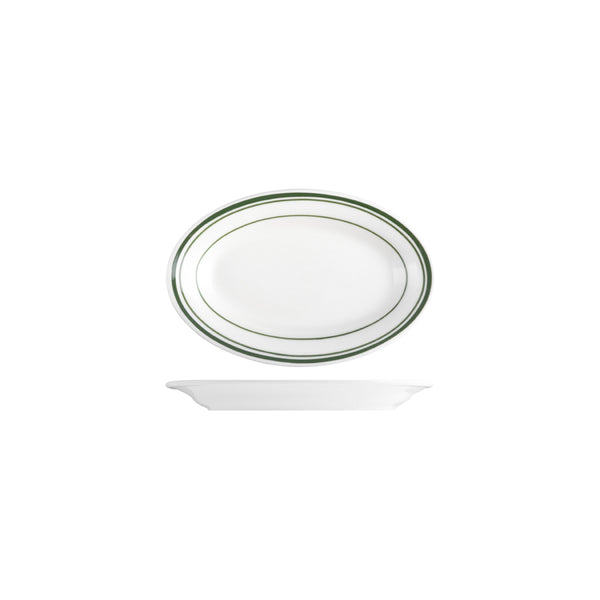 TX110140 Tuxton Green Bay Oval Plate 178mm Globe Importers Adelaide Hospitality Supplies
