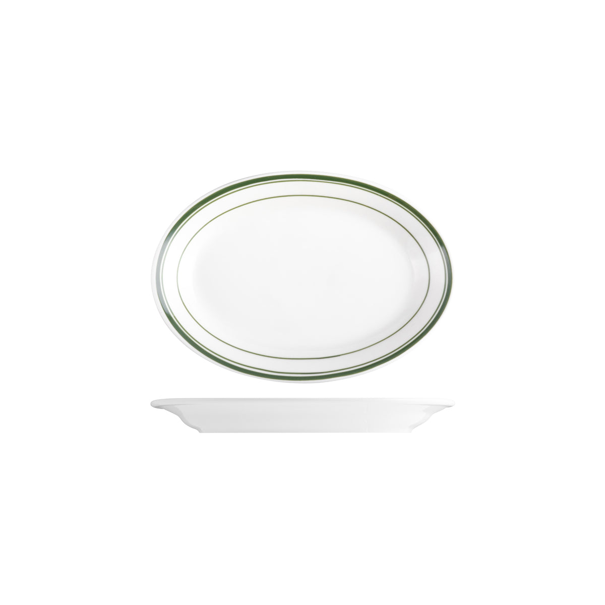 TX110142 Tuxton Green Bay Oval Plate 212mm Globe Importers Adelaide Hospitality Supplies