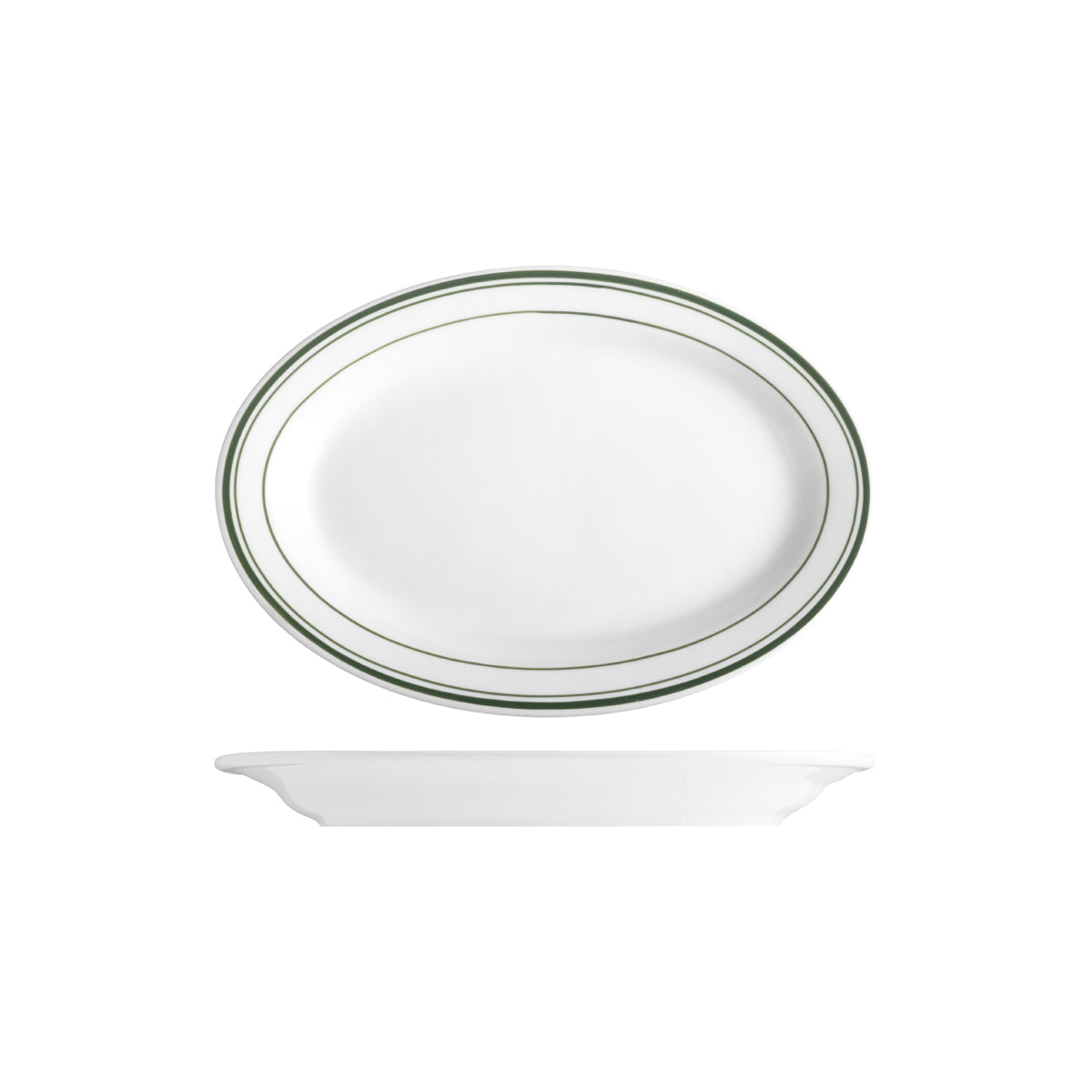 TX110144 Tuxton Green Bay Oval Plate 264mm Globe Importers Adelaide Hospitality Supplies